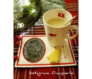 Stickserie ITH - Schneemann Redwork MugRugs